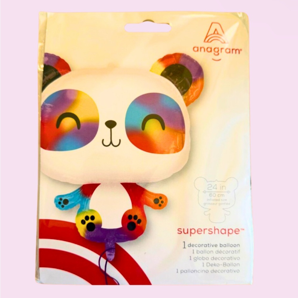 RAINBOW PANDA SUPERSHAPE BALLOON - Picture 3 of 3